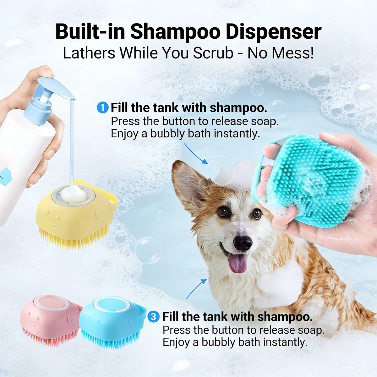 Soft Silicone Pet Bath Gloves For Dog And Cat Grooming
