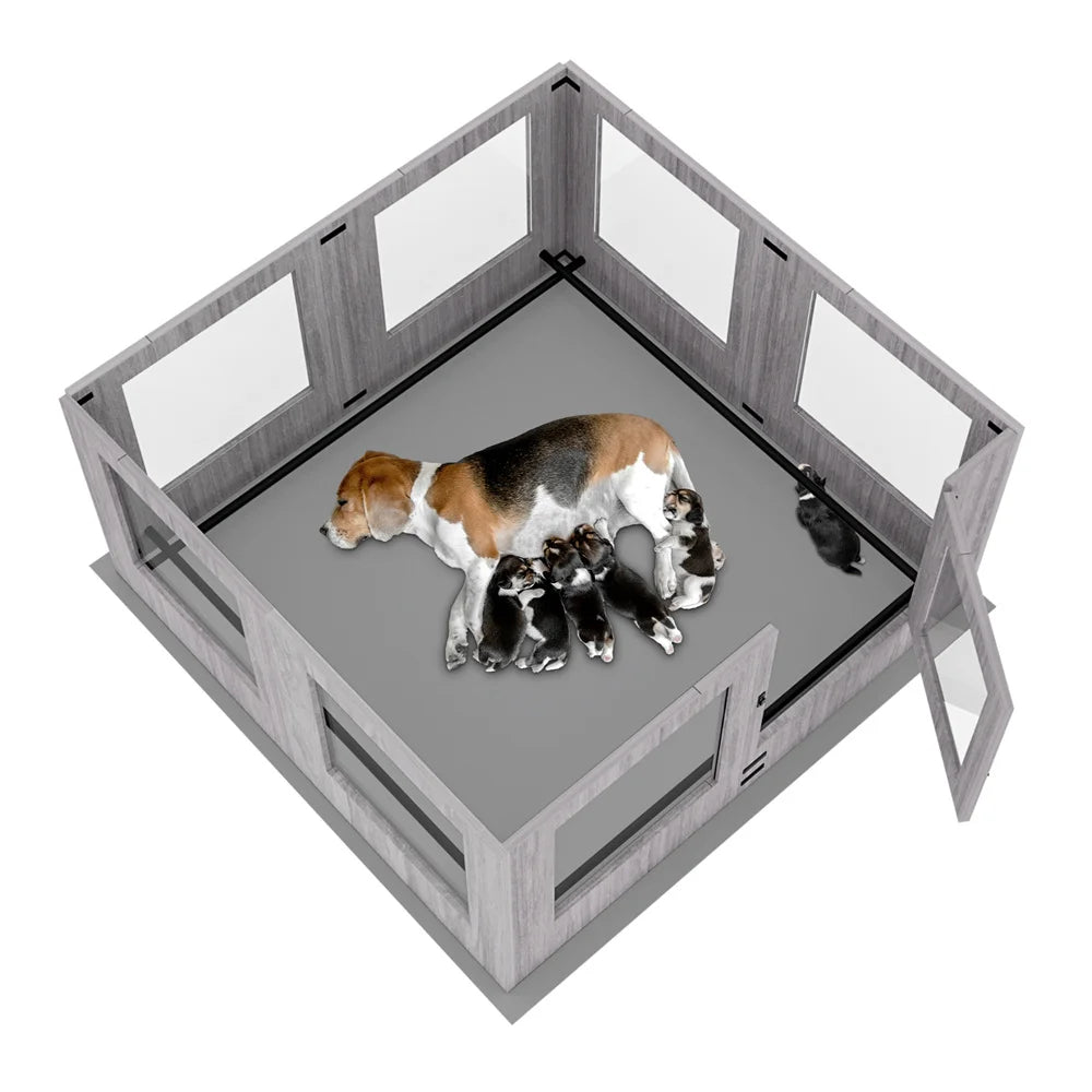 Borwart Heavy Duty Dog Whelping Box With Tempered Glass