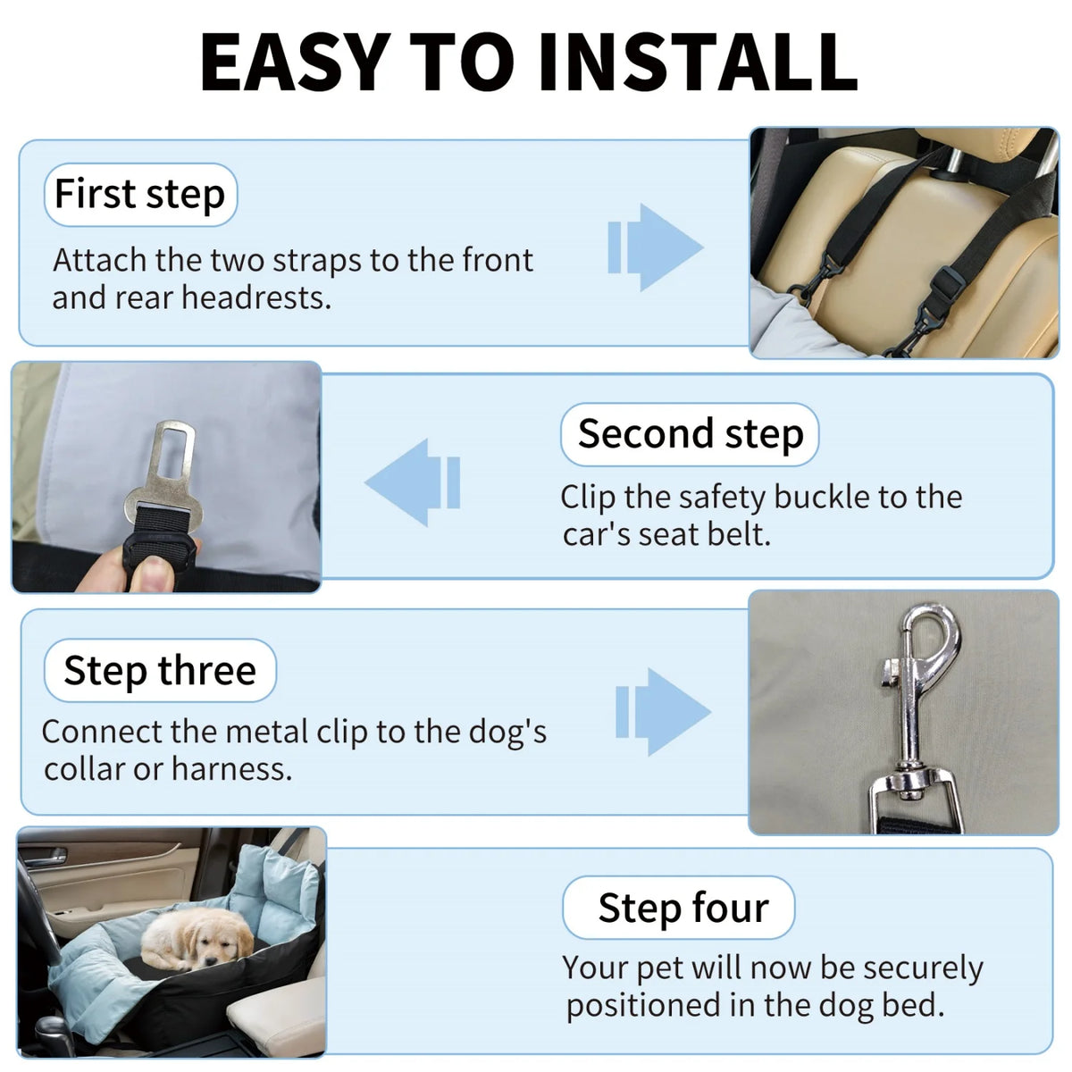 BINGOPAW Dog Car Seat Booster For Small Dogs Travel Carrier