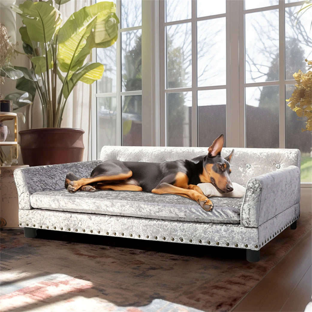 BORWART Raised Dog Sofa Bed With Removable Cover For Pets