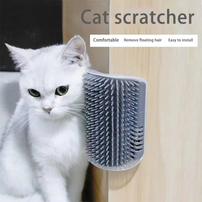 Cat Scratcher And Grooming Comb With Catnip For Pets