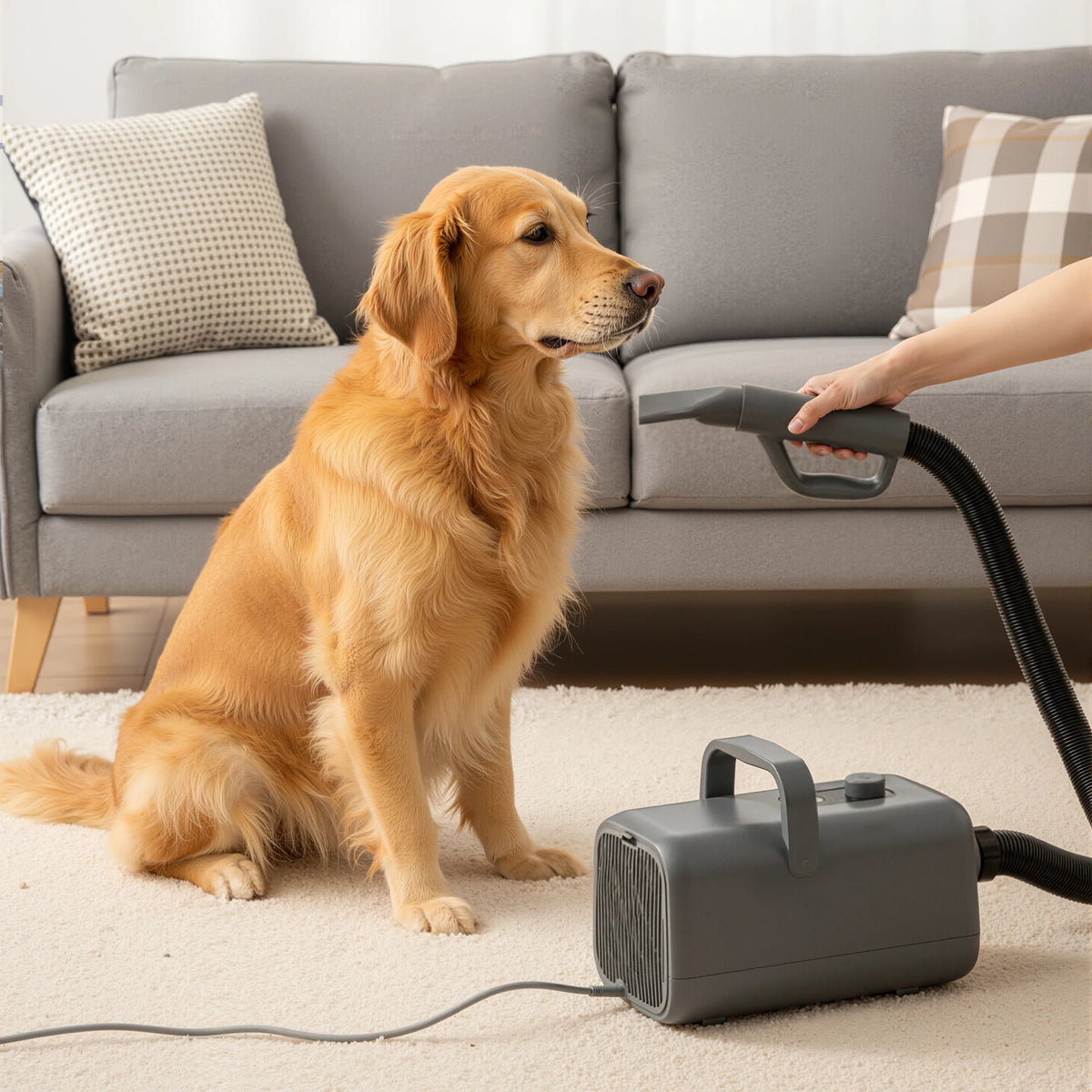 Low Noise Pet Grooming Vacuum Blow Dryer With Four Nozzles