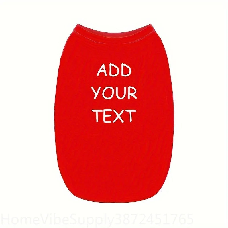 Custom Personalized Text Pet Tank Top Sleeveless Vest Lightweight Dog Cat T-Shirt Clothes For Small Medium Pets Supply