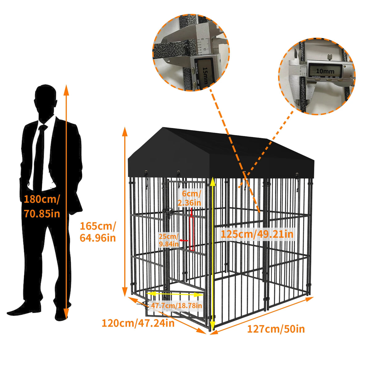 Outdoor Heavy Duty Metal Dog Kennel And Secure Animal Enclosure