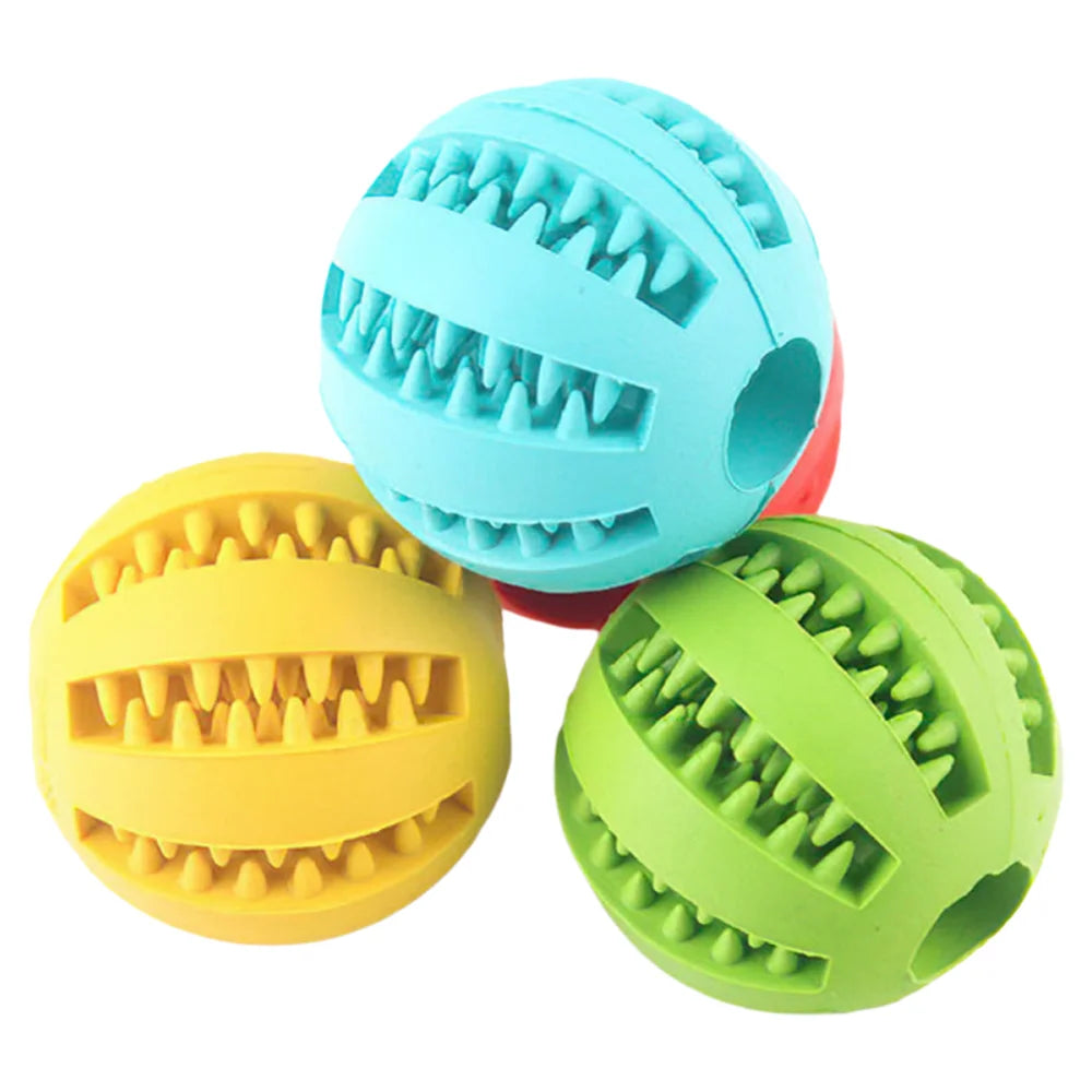 Interactive Rubber Dog Ball Teething And Biting Toy