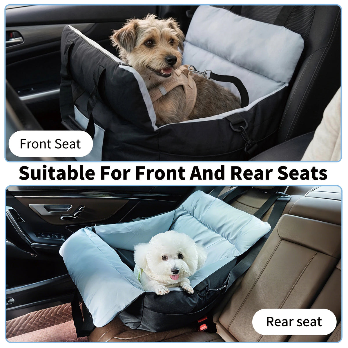 Borwart Portable Dog Car Booster Seat With Safety Belt