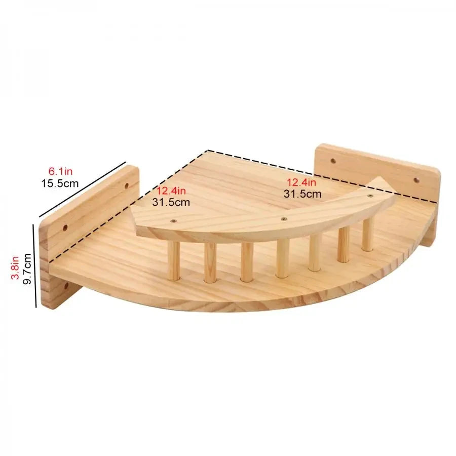 CWV Wall Mounted Cat Hammock Shelves With Pine Steps