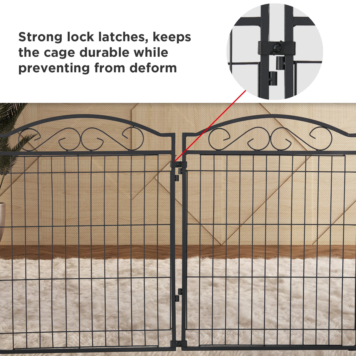 Bingopaw Heavy Duty Foldable Metal Dog Playpen With Gate