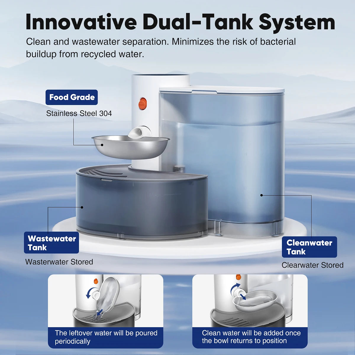 Booteely Stainless Steel Automatic Pet Water Dispenser With Purification