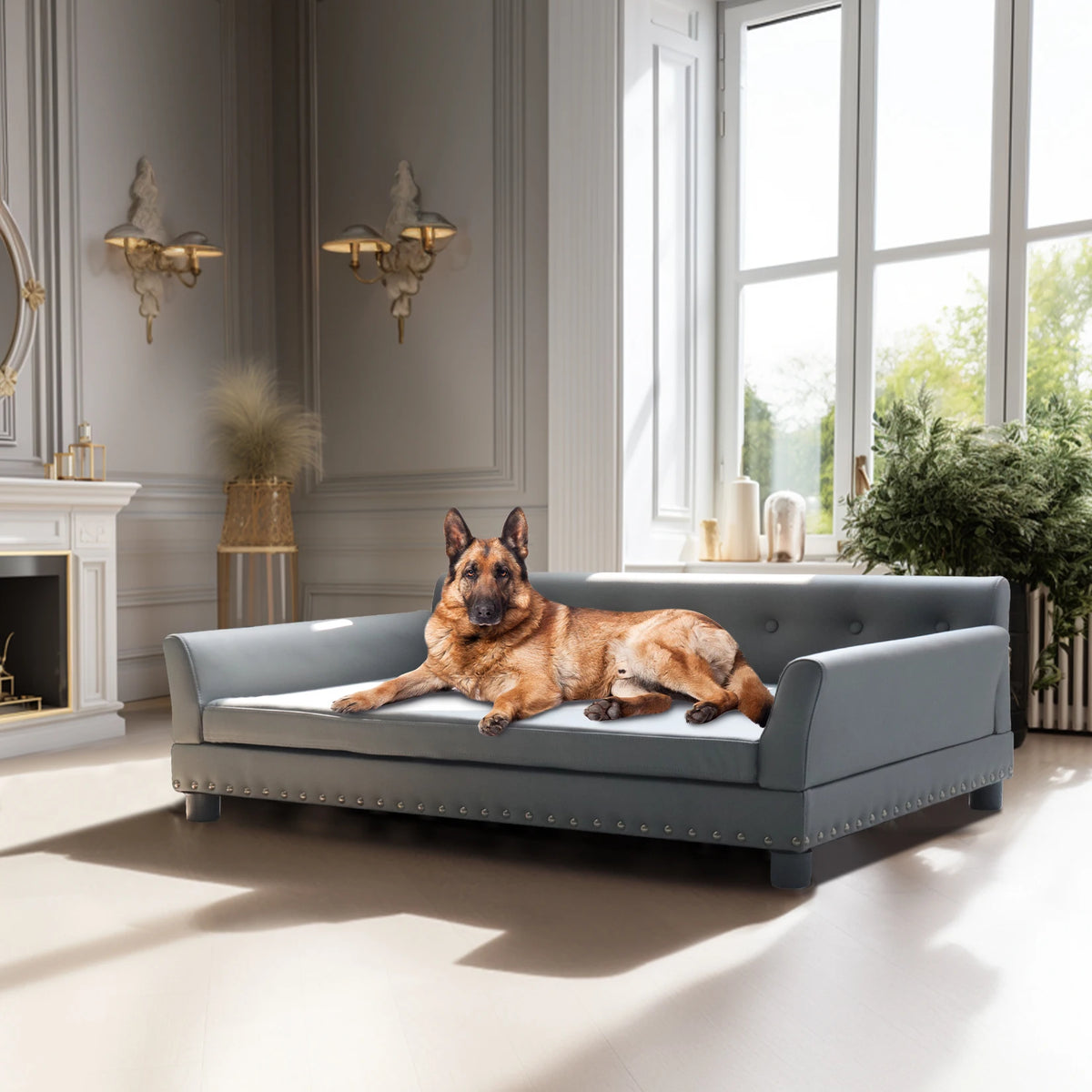 BORWART Raised Dog Sofa Bed With Removable Cover For Pets