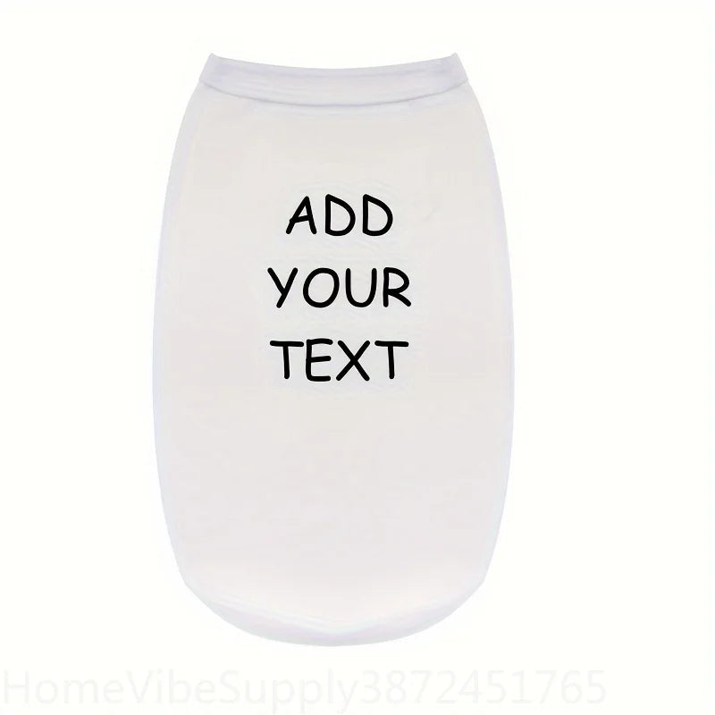 Custom Personalized Text Pet Tank Top Sleeveless Vest Lightweight Dog Cat T-Shirt Clothes For Small Medium Pets Supply