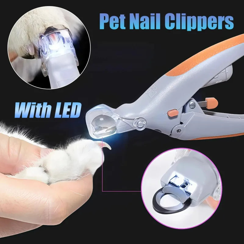 Led Light Pet Nail Clipper With Magnifier Lens For Pets