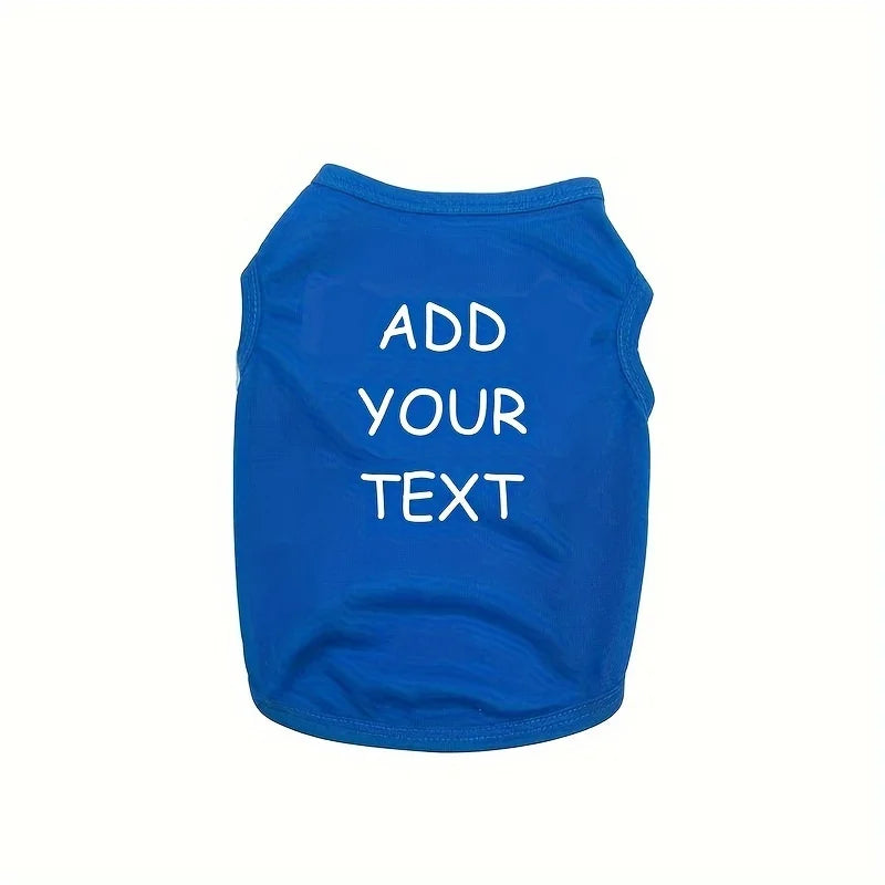 Custom Personalized Text Pet Tank Top Sleeveless Vest Lightweight Dog Cat T-Shirt Clothes For Small Medium Pets Supply