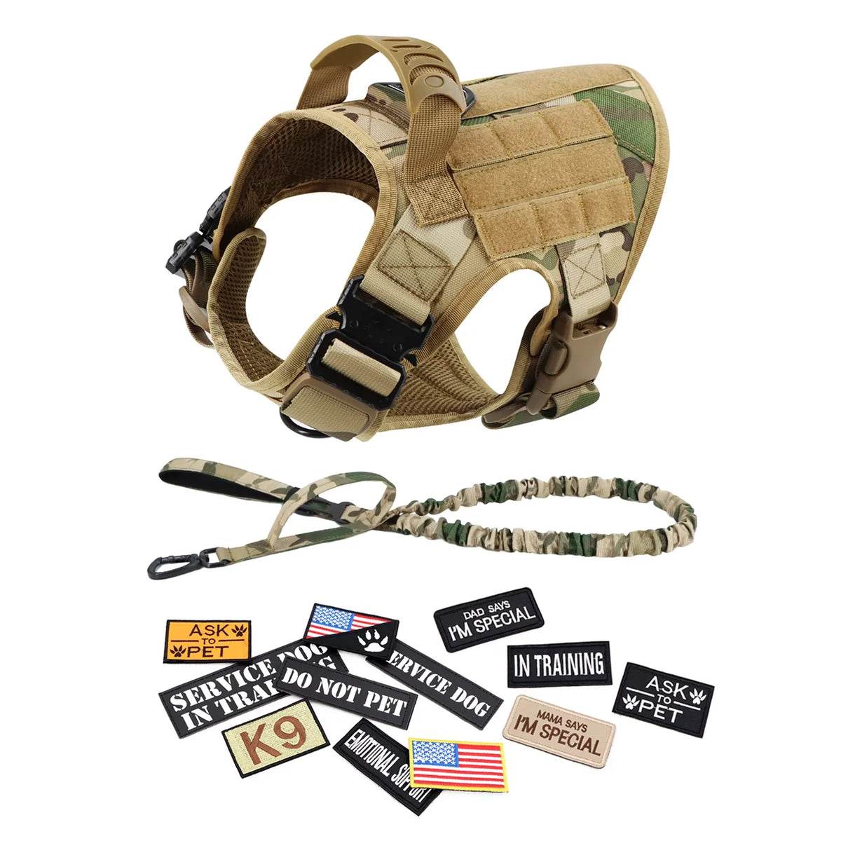 Petravel Tactical Large Dog Harness Vest Quick Release Padded Design