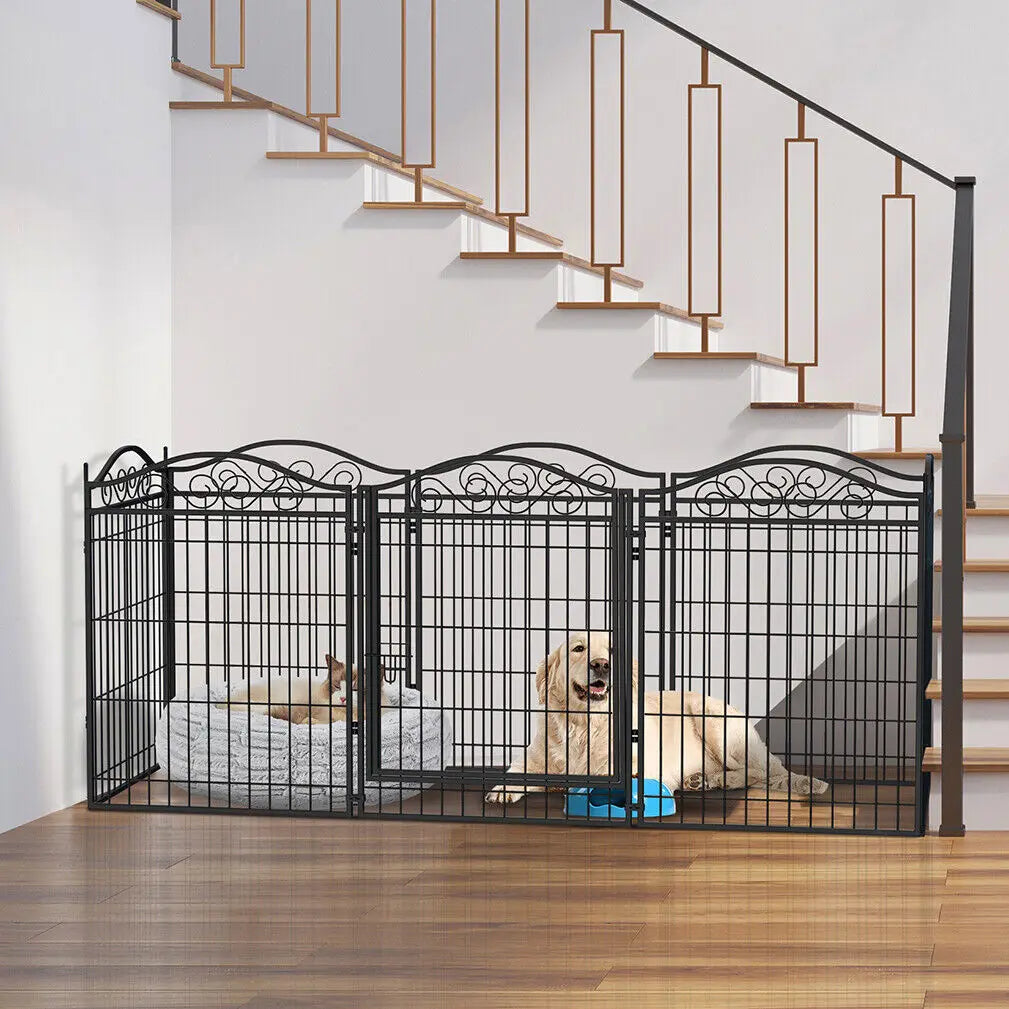Bingopaw Heavy Duty Foldable Metal Dog Playpen With Gate