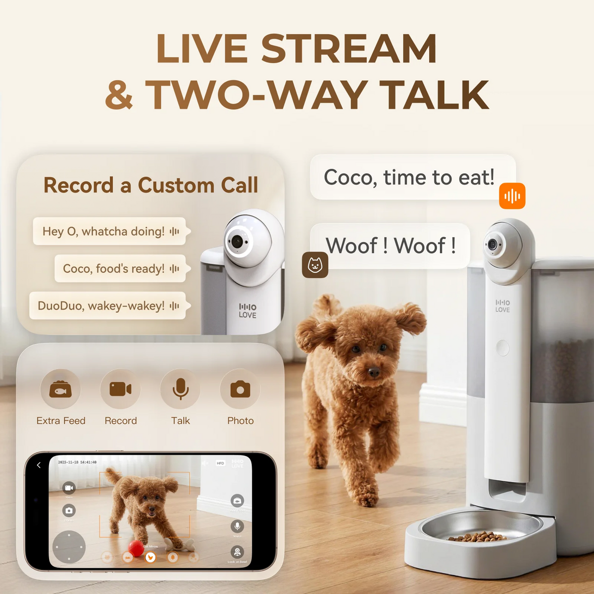 Automatic Pet Feeder for Cats & Dogs 5L, Smart Cat Dog Food Dispenser with 1080P Camera & Night Vision, AI Feeding Schedule, 2.4G/5G WiFi App Control, Timed Feeding, Fresh Food Storage