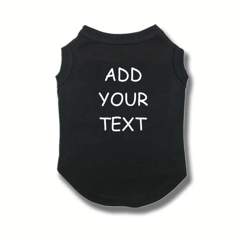 Custom Personalized Text Pet Tank Top Sleeveless Vest Lightweight Dog Cat T-Shirt Clothes For Small Medium Pets Supply