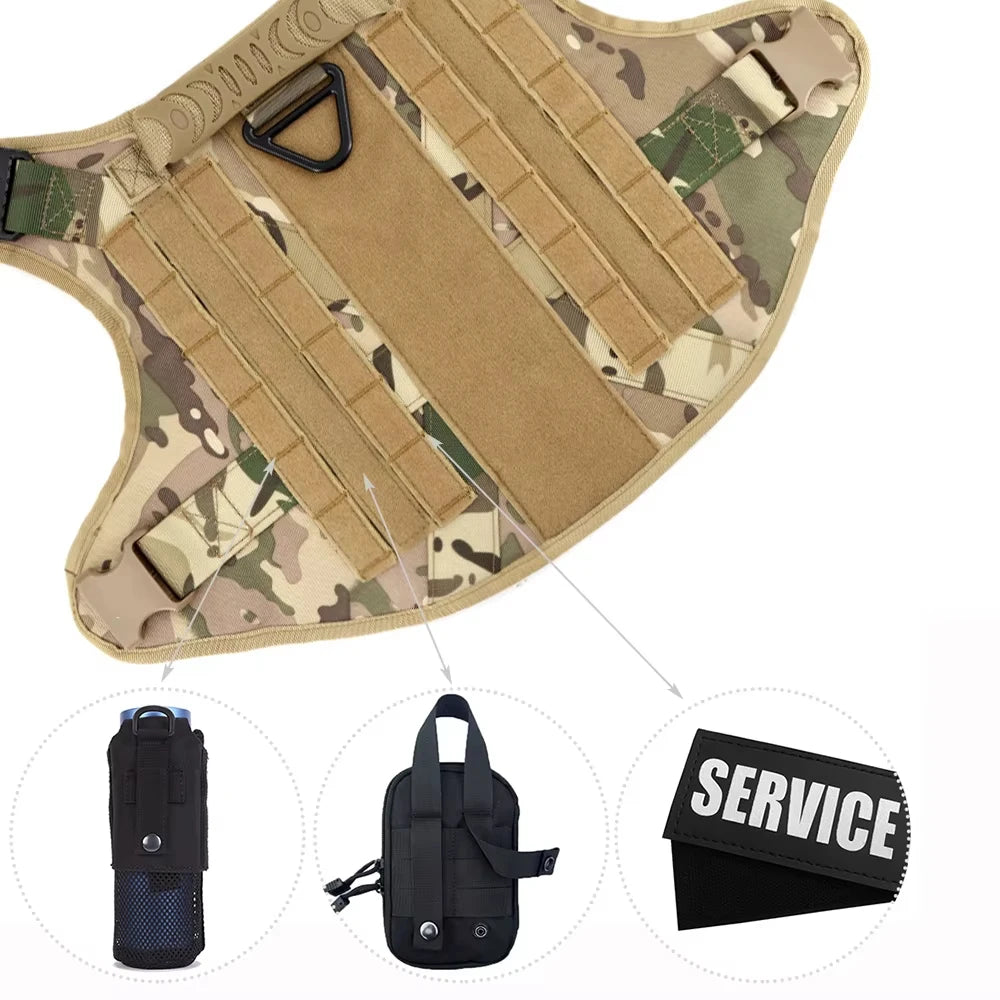 Petravel Tactical Large Dog Harness Vest Quick Release Padded Design