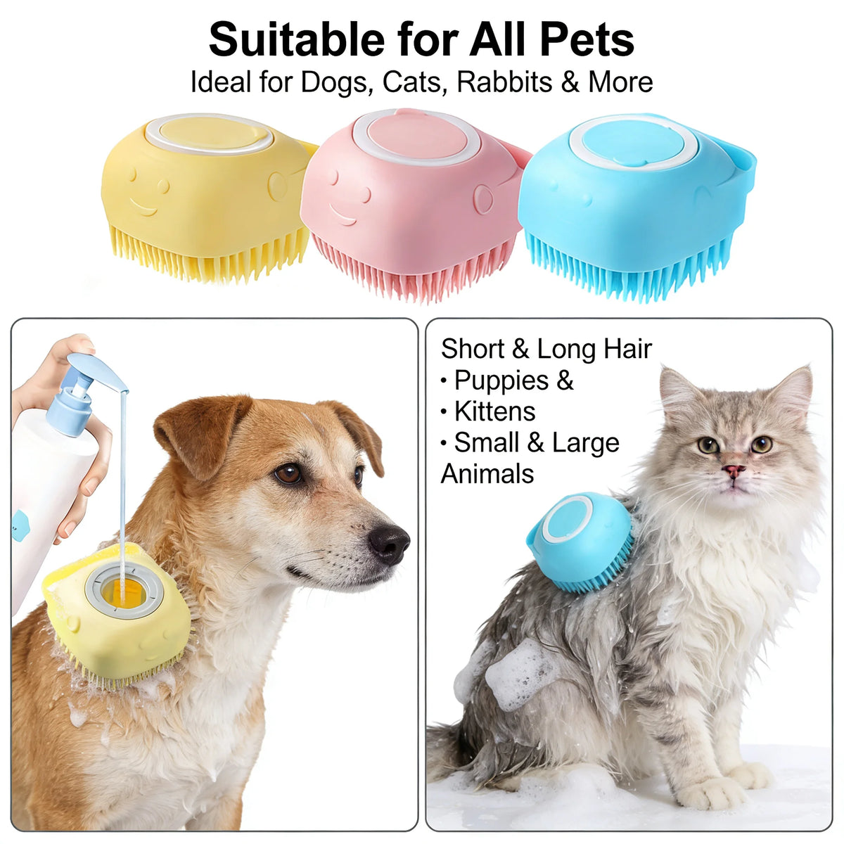 Soft Silicone Pet Bath Gloves For Dog And Cat Grooming