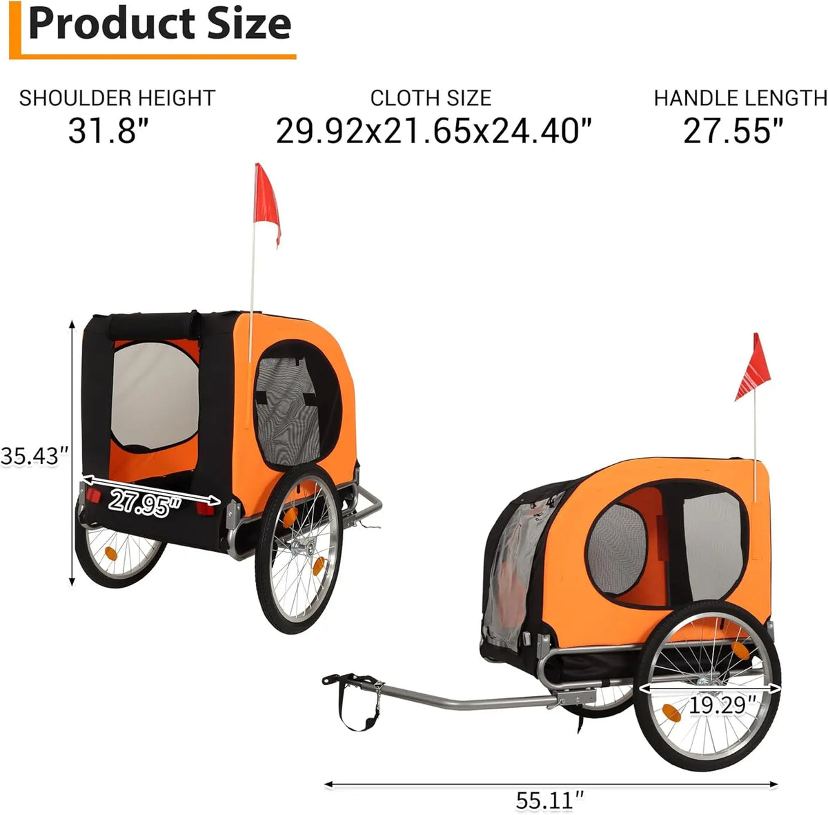 Twister Ck Foldable Dog Bike Trailer For Comfortable Pet Rides