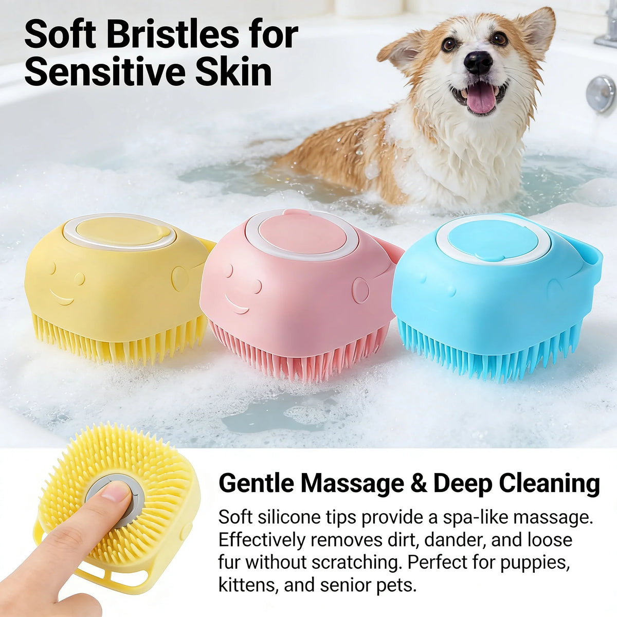 Soft Silicone Pet Bath Gloves For Dog And Cat Grooming