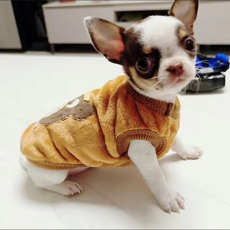 Cute Print Dog Sweater Winter Warm Fleece Pet Pullover