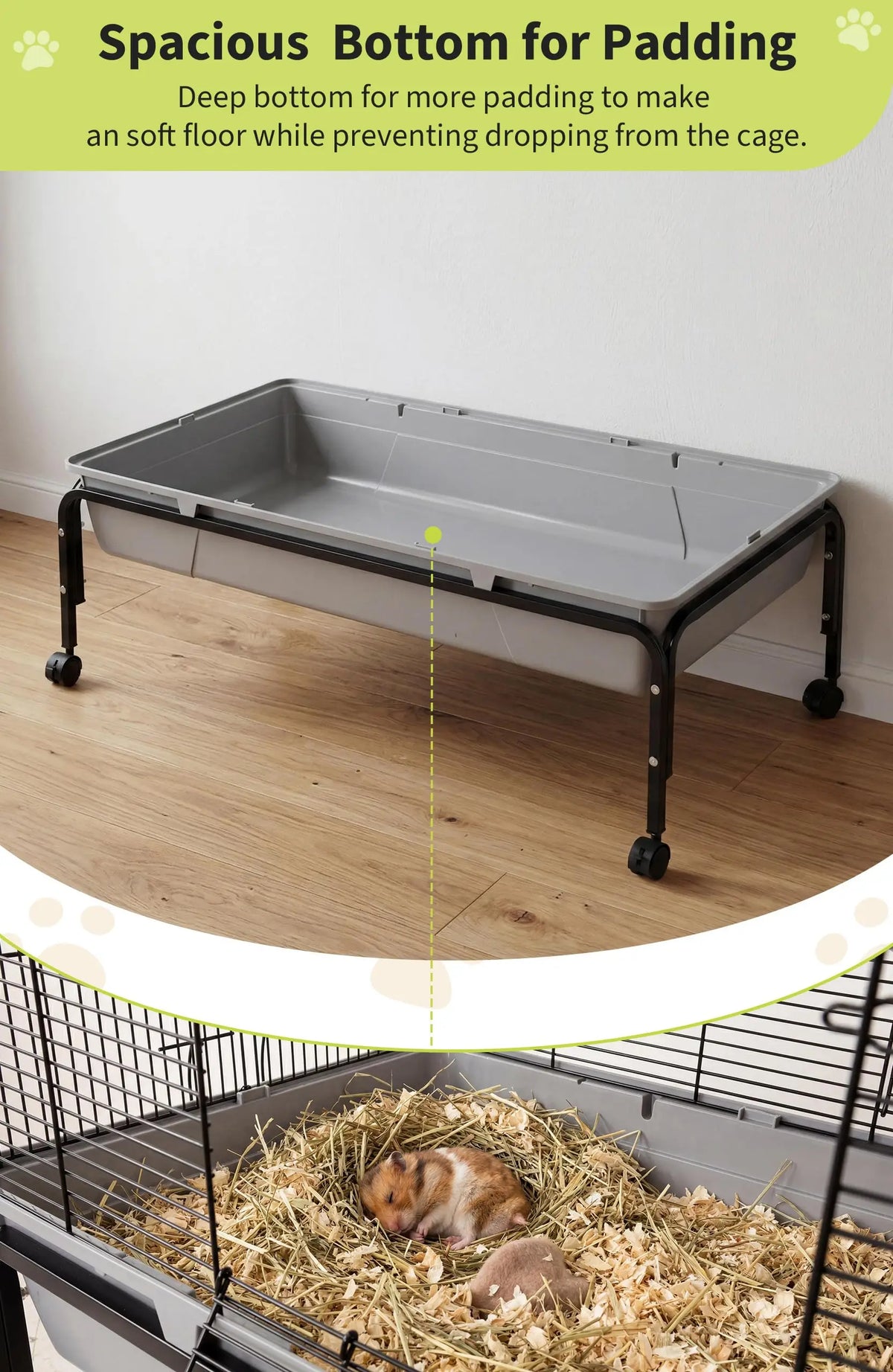 HiMISS Small Animal Cage With Stand And Removable Tray