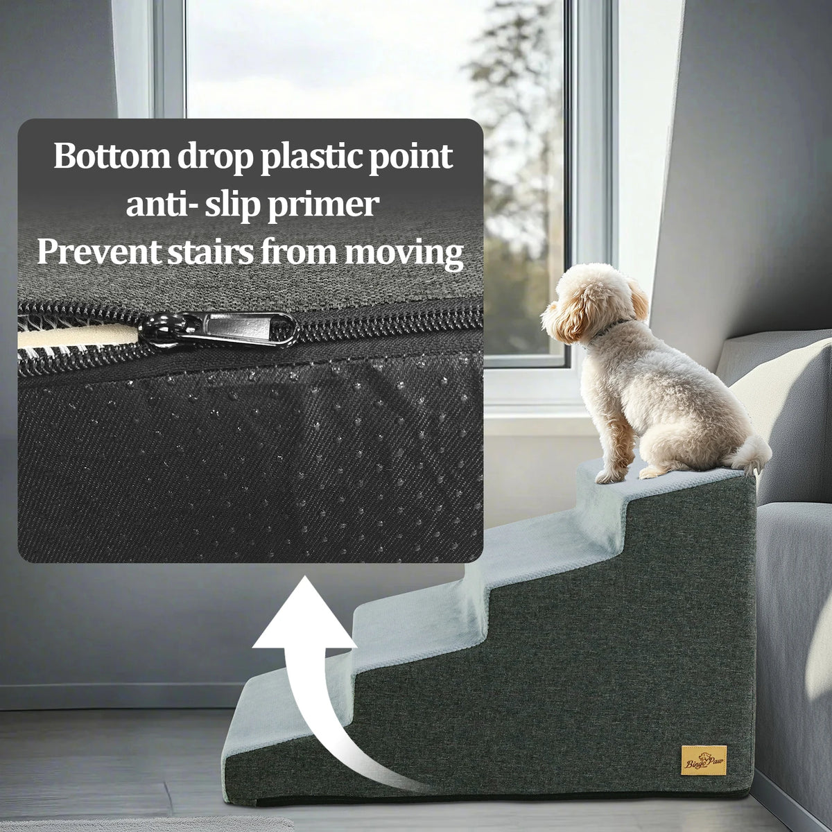 High Density Foam Dog Stairs For Small Dogs With Cover