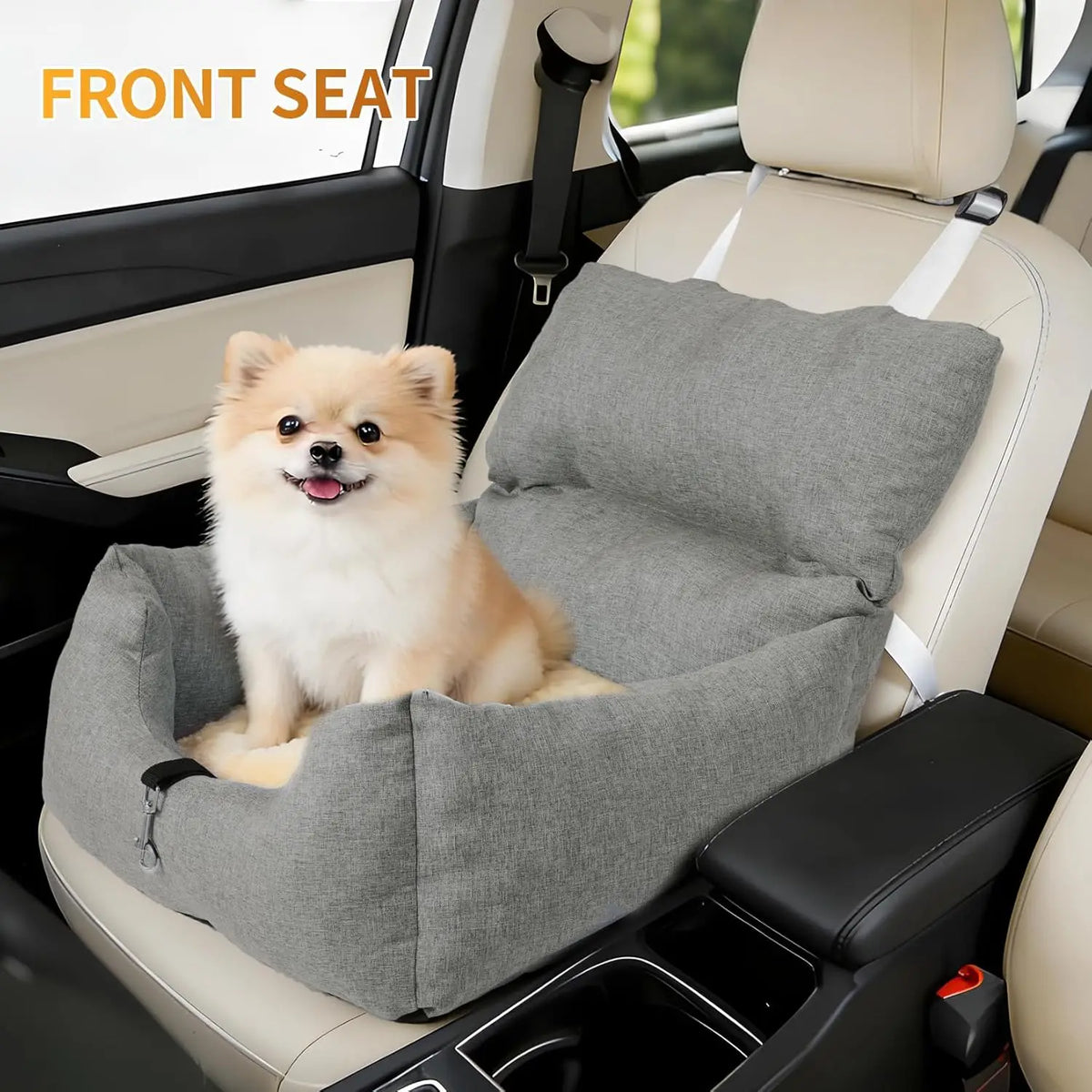 HiMISS Elevated Dog Booster Seat Bed With Safety Tether For Travel