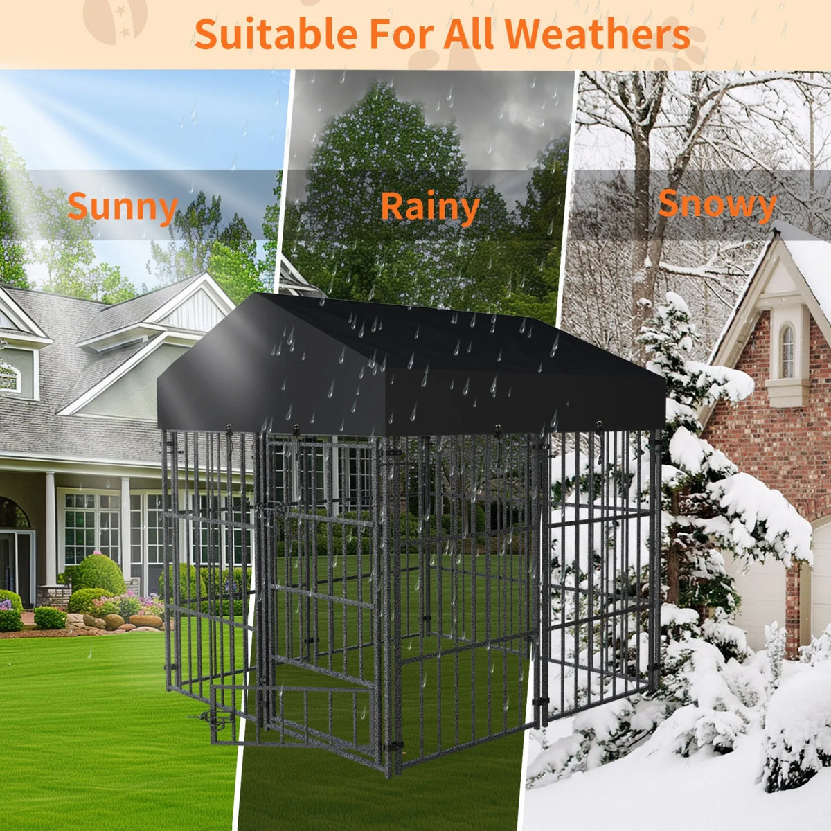 Outdoor Heavy Duty Metal Dog Kennel And Secure Animal Enclosure