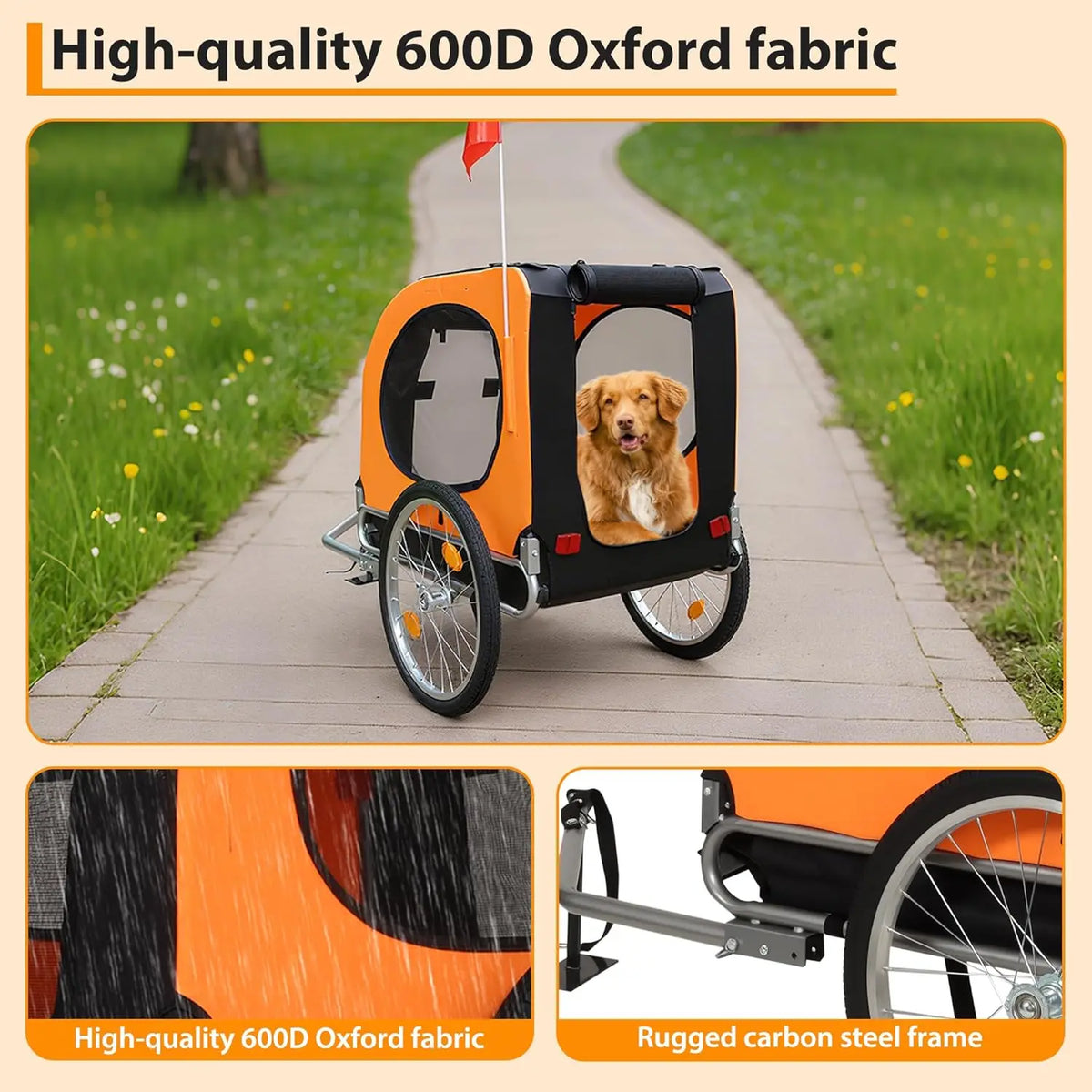Twister Ck Foldable Dog Bike Trailer For Comfortable Pet Rides