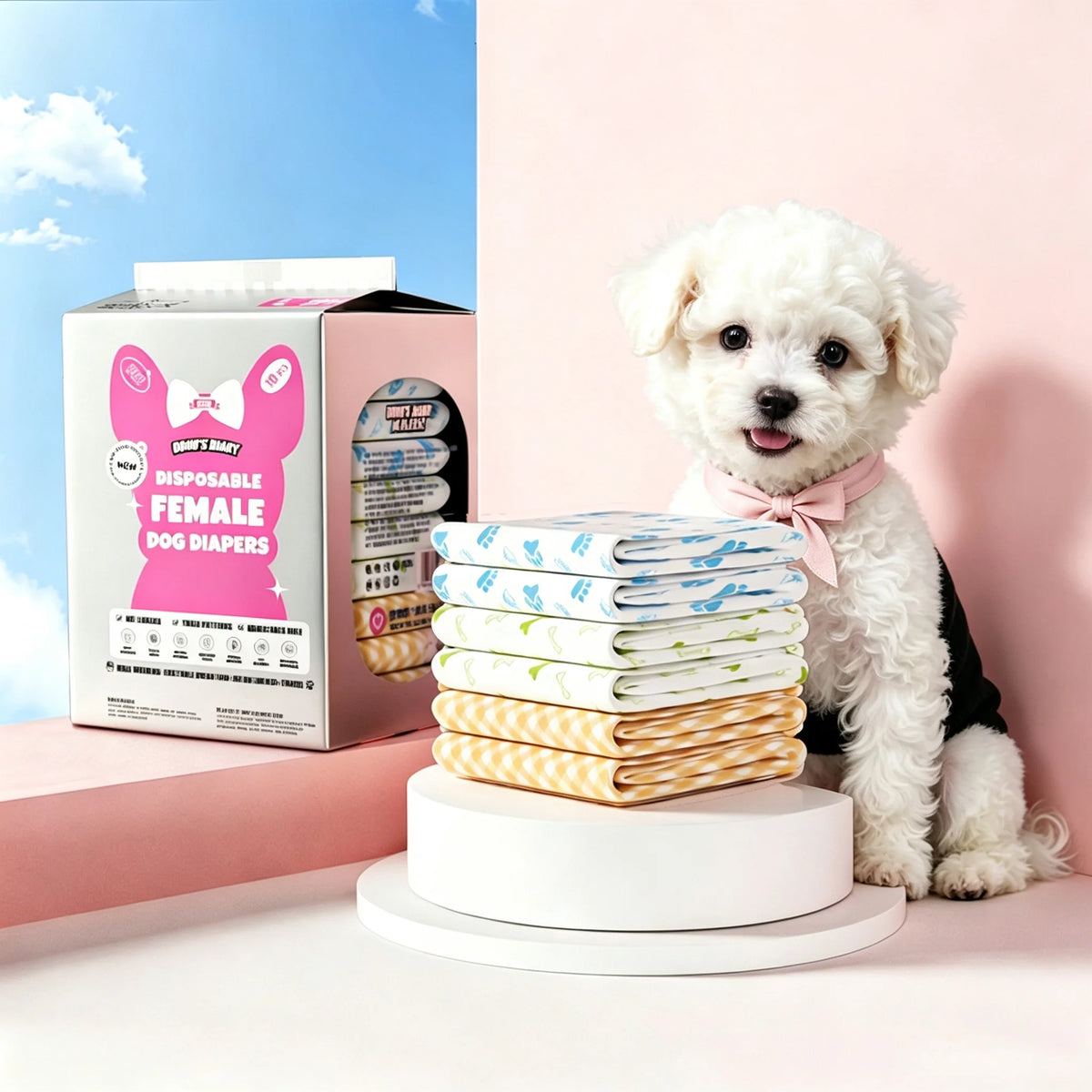 Dono Dog Diapers Female, Disposable Small Puppy Diapers for Heat, Ultra Absorbent Protection, Leak Proof with Wetness Indicator, Comfortable Fit for Girl Dogs in Heat & Elderly Incontinence