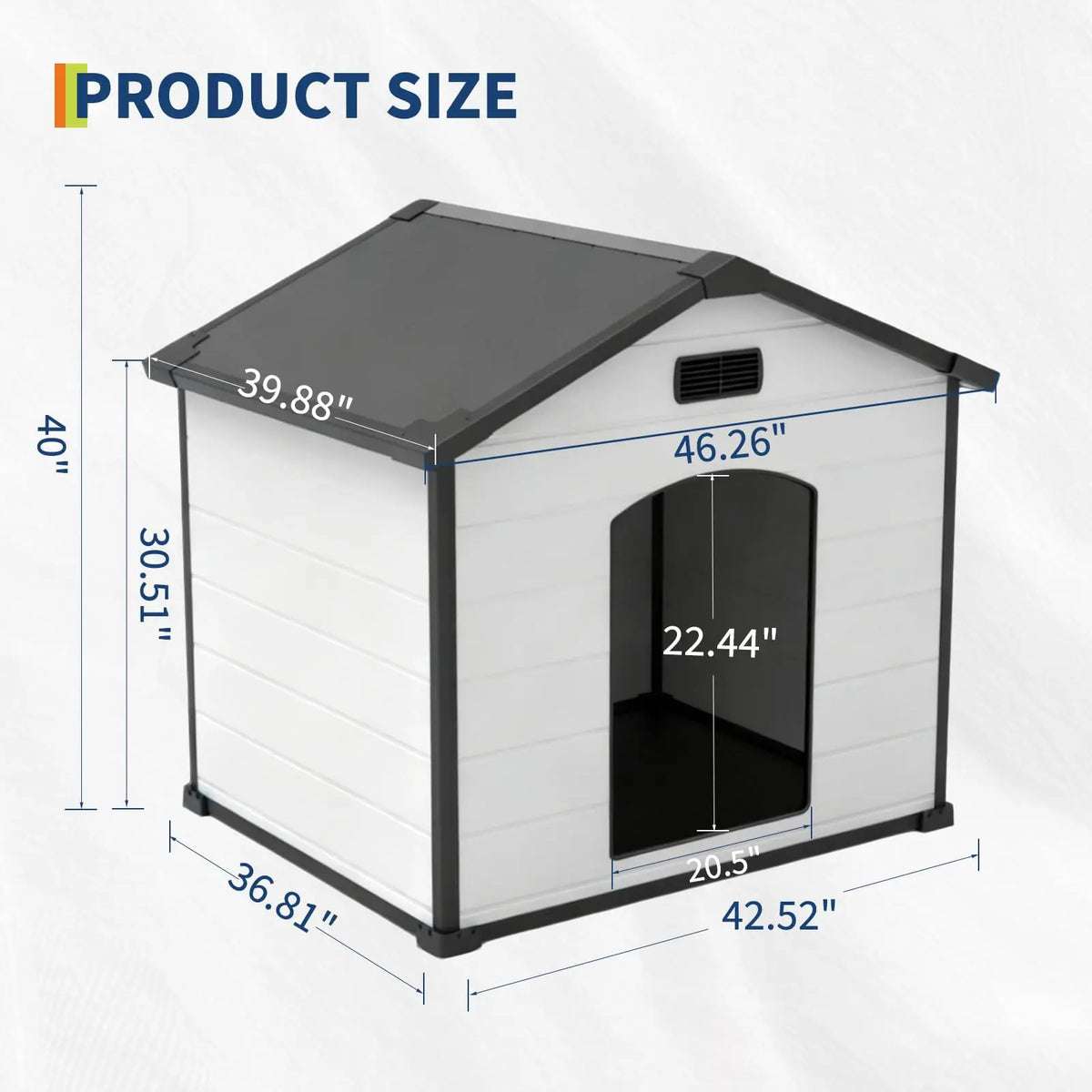 Waterproof Insulated Outdoor Dog House With Elevated Floor And Removable Roof