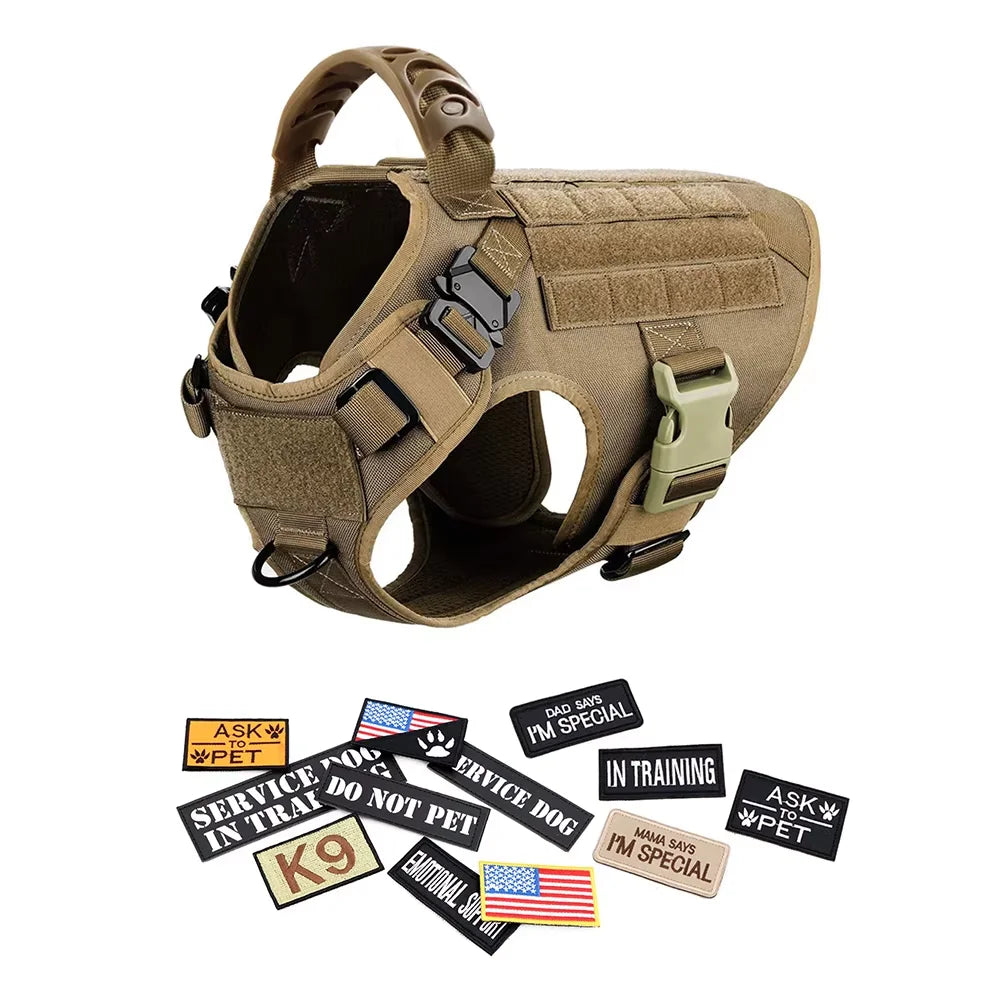 Petravel Tactical Large Dog Harness Vest Quick Release Padded Design
