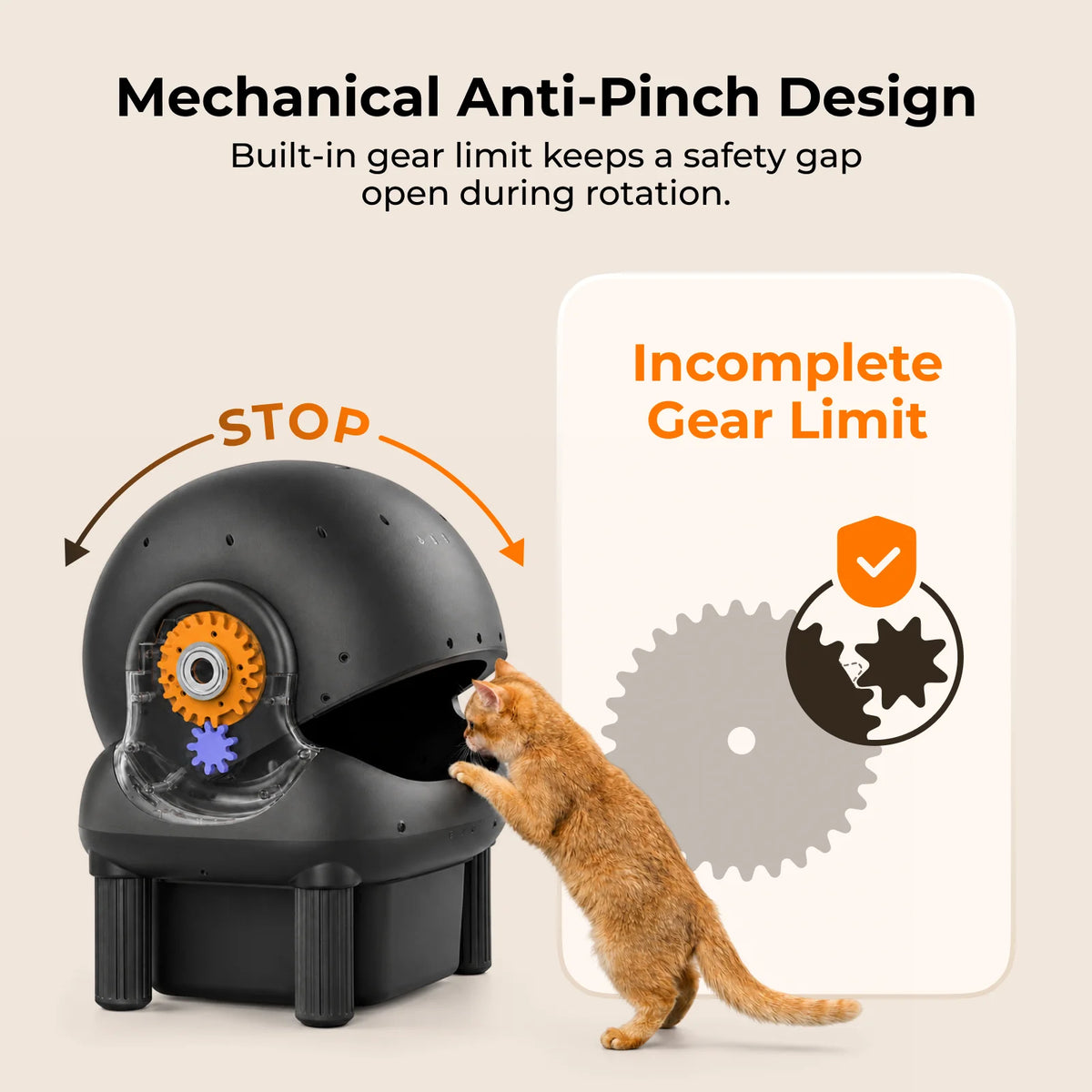 Open Top Self Cleaning Litter Box,Electronic Hands-Free,Smart Robot,Automatic Cleaning Litter Box-App Control & Safe Anti-Pinch,with Safety Sensors & Liner for Small &Medium-sized Cats