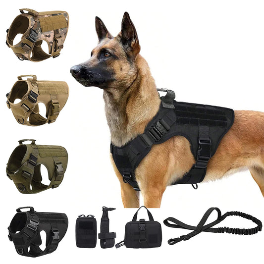 Tactical Nylon Dog Harness Padded Quick Release Buckle For Training