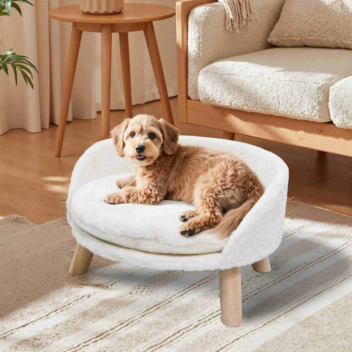 BORWART Elevated Pet Sofa Bed With Removable Waterproof Cushion