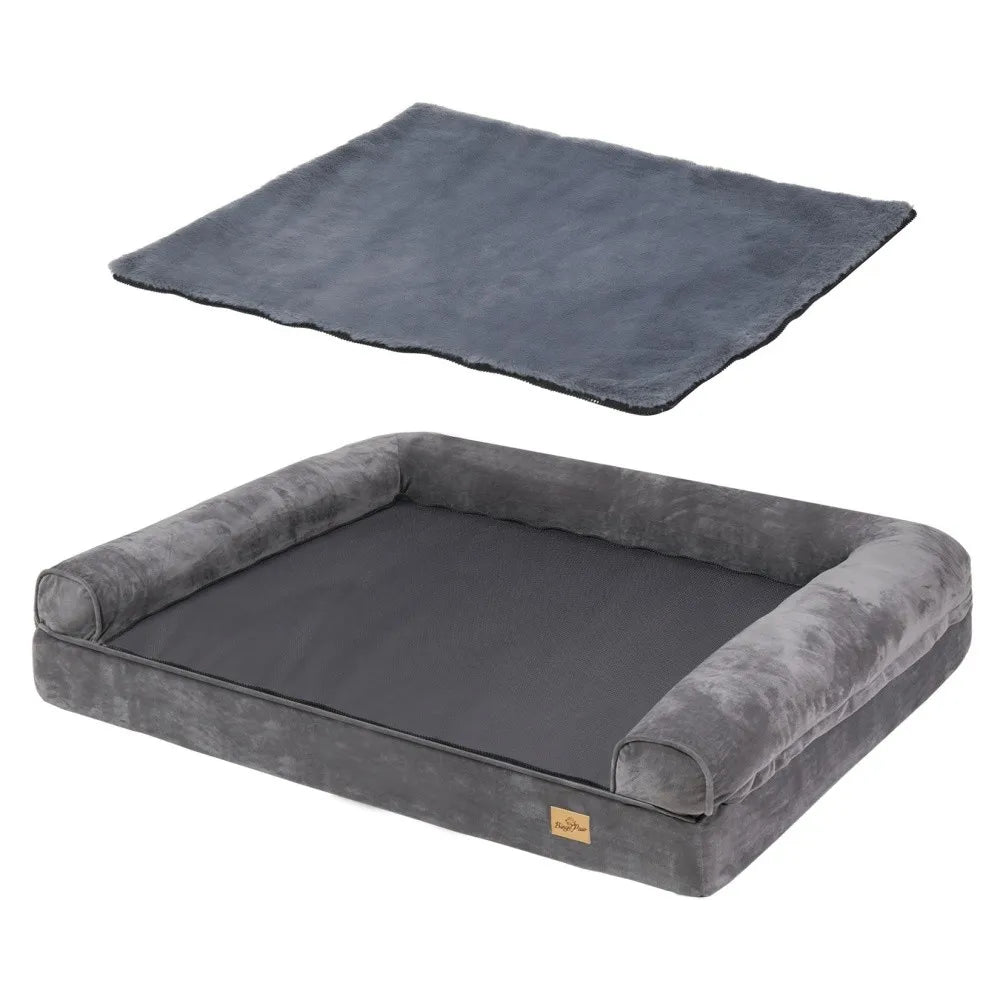 BORWART Orthopedic Memory Foam Calming Dog Sofa Bed Removable Cover