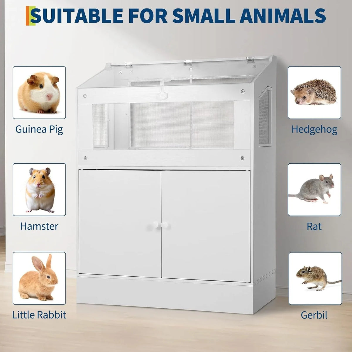 Hamster Habitat With Storage Cabinet And Clear Acrylic Panels