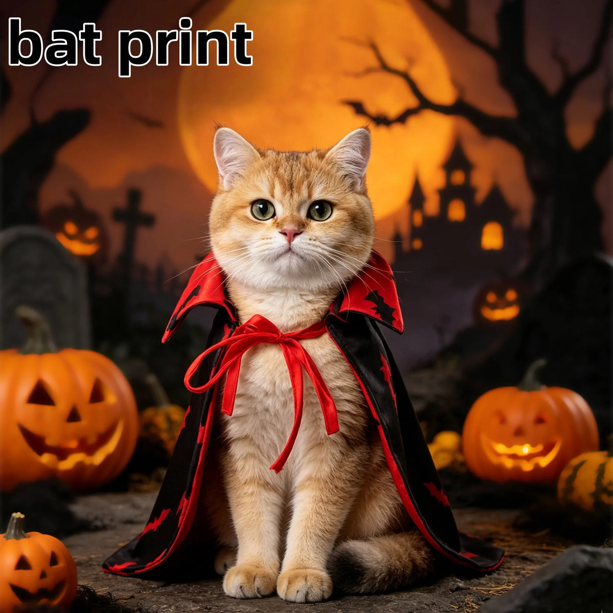New Halloween Reversible Bat Pet Vampire Cape Costume Party Outfit For Cats Small Dogs for pet Gifts