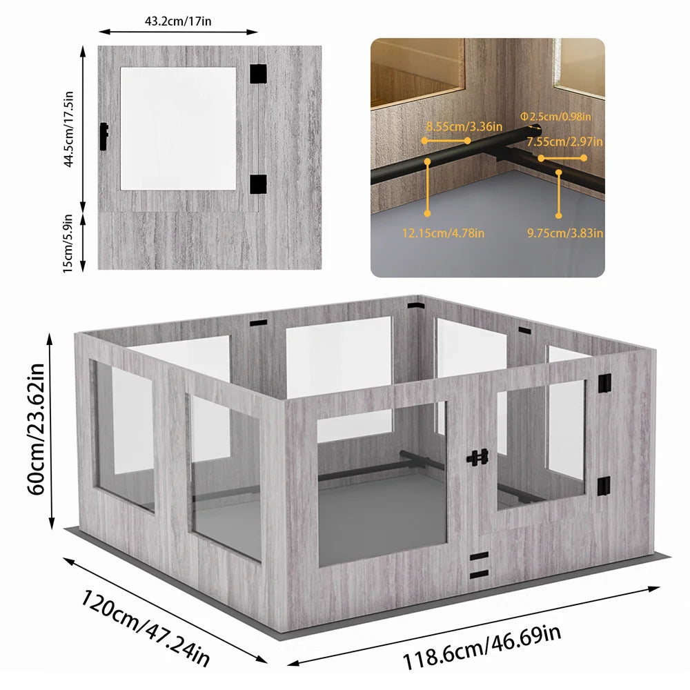 Borwart Heavy Duty Dog Whelping Box With Tempered Glass