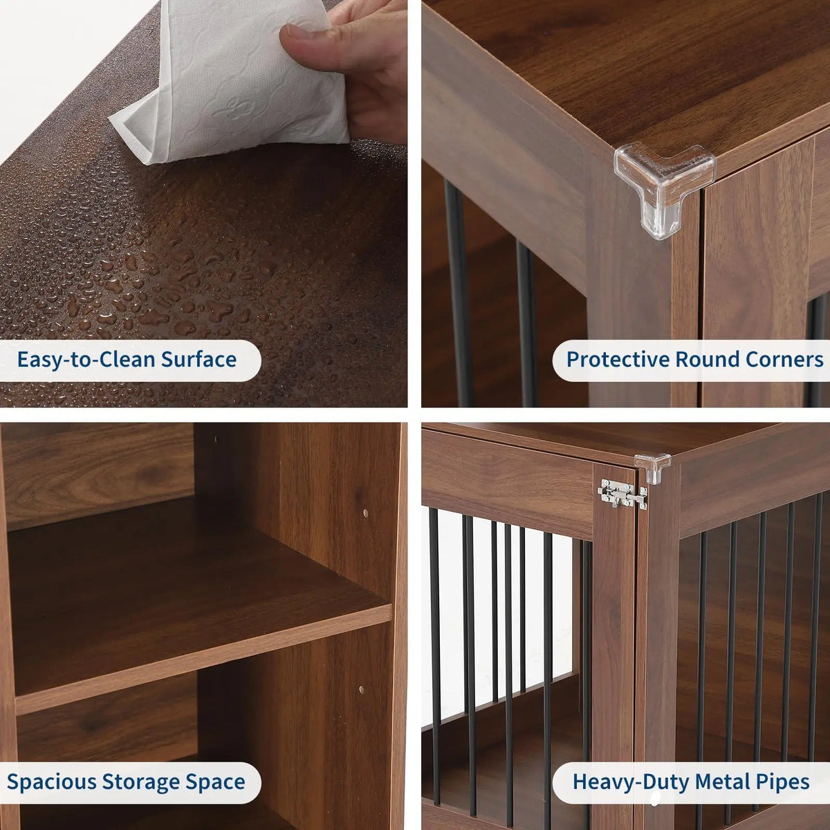 Wooden Dog Crate Furniture With Comfortable Nightstand Design