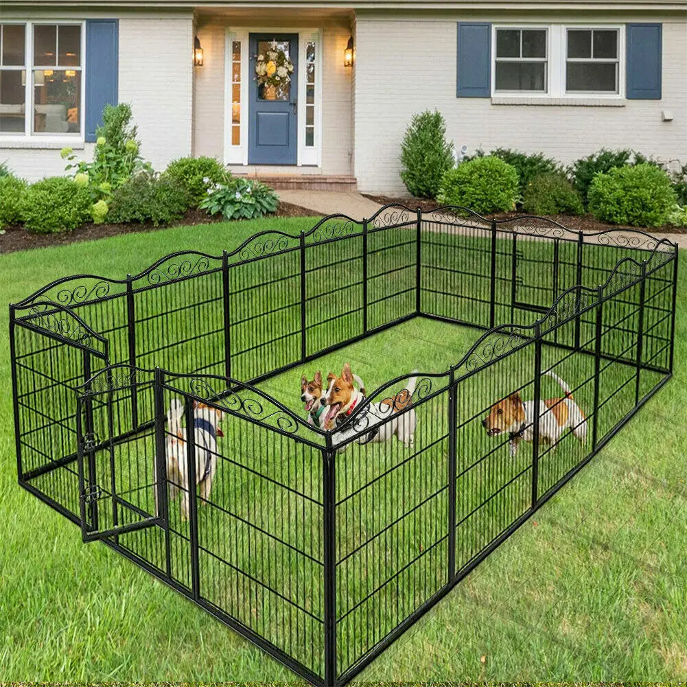 Bingopaw Heavy Duty Foldable Metal Dog Playpen With Gate
