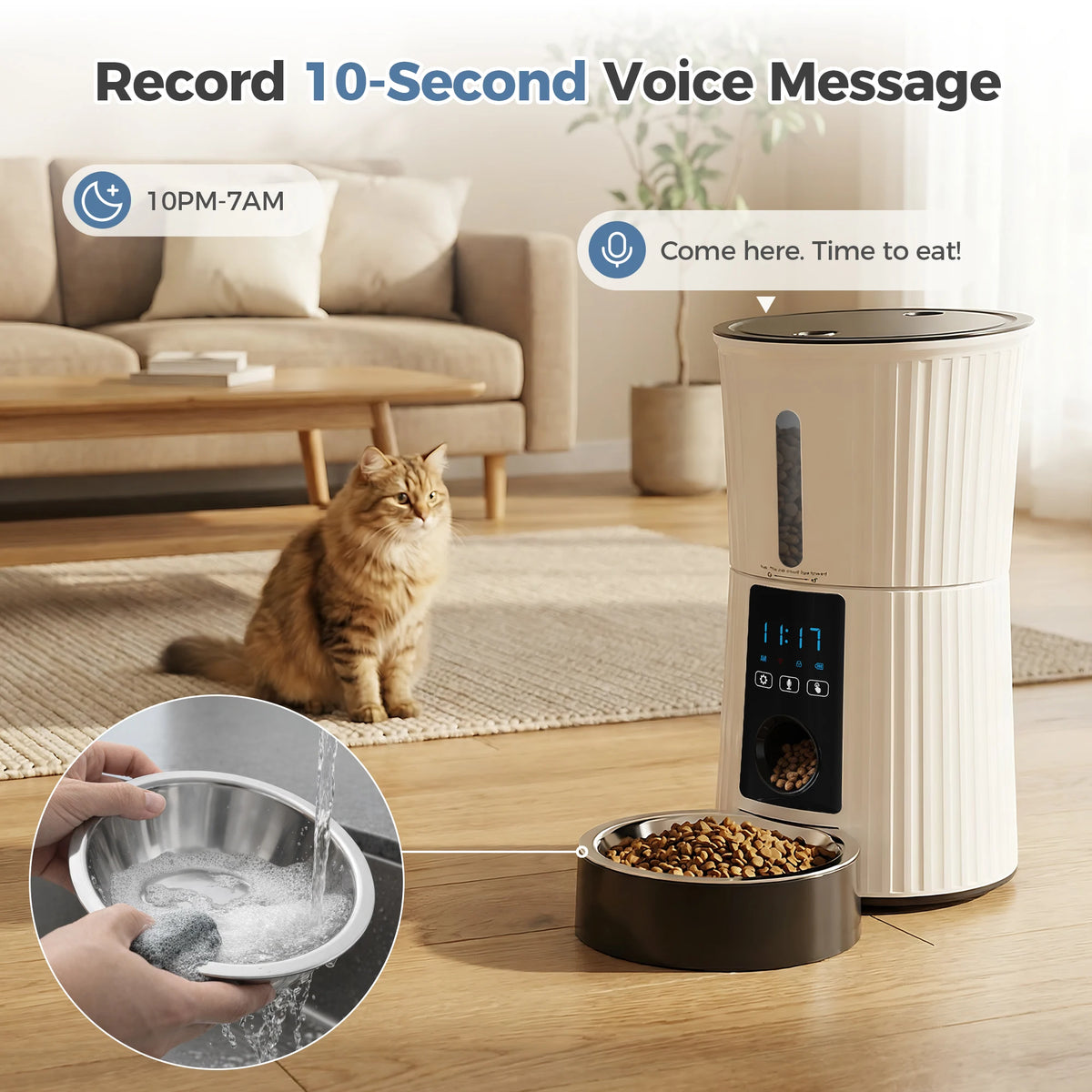 Automatic WiFi Smart Cat Feeder Programmable Pet Food Dispenser