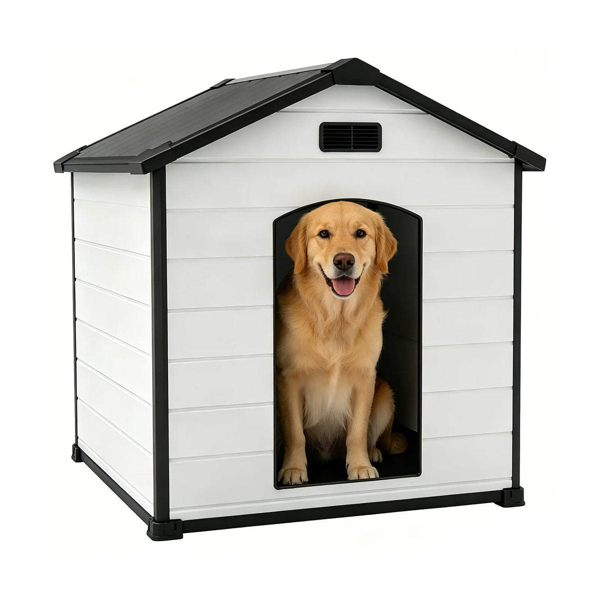 Waterproof Plastic Dog House With Removable Roof And Ventilation