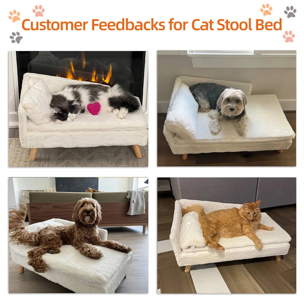 BORWART Elevated Dog Sofa Bed With Plush Waterproof Cushion