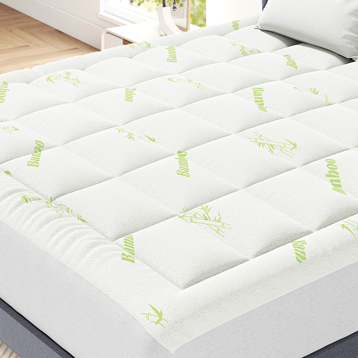 MCQ Bamboo Viscose Mattress Topper Featuring Pillow Top Cooling Pad