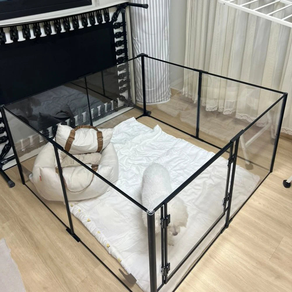 BORWART Acrylic Pet Playpen Enclosure For Dogs Cats And Rabbits