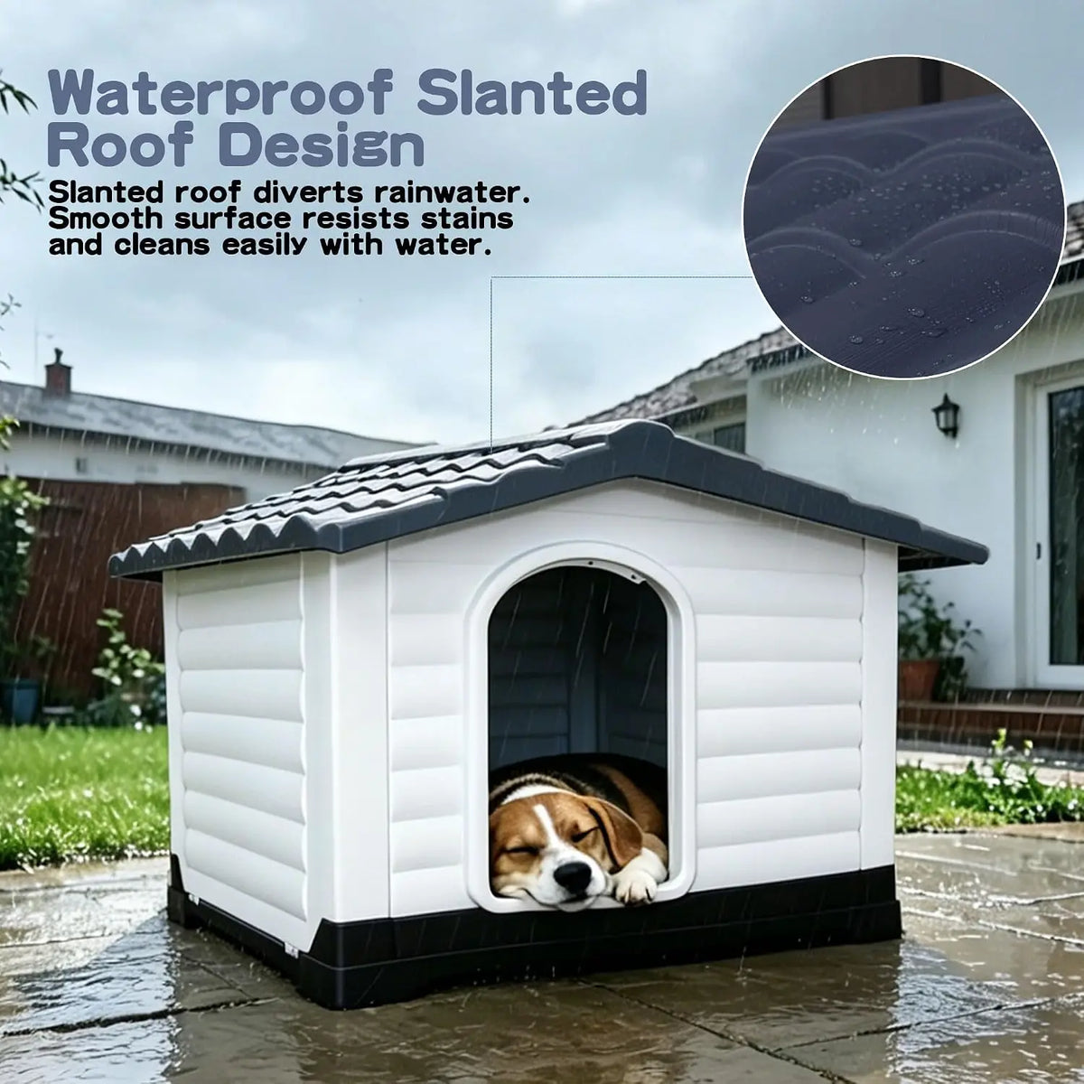 TWISTER CK Waterproof Two Door Dog House With Fold Out Porch