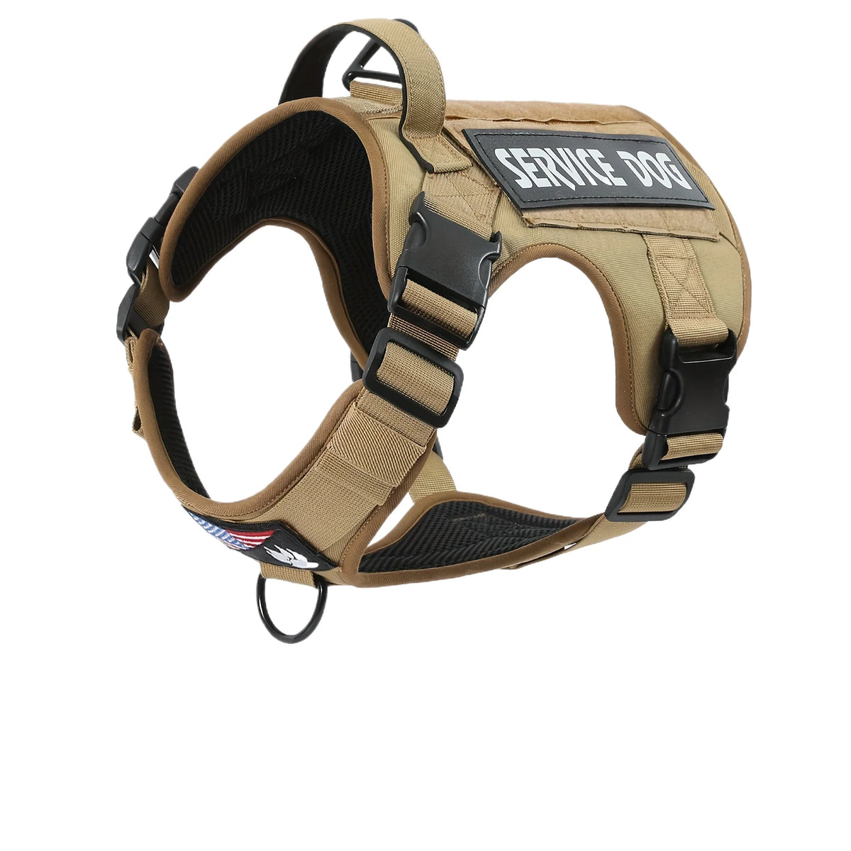 Adjustable Tactical Service Dog Harness with Reflective Straps No Pull Control and Breathable Padding